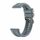 For Huawei Watch GT 6 46mm Silver Buckle Groove Silicone Quick Release Watch Band(Dark Gray) - 2