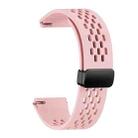 For Huawei Watch GT 6 Pro Holes Magnetic Folding Black Clasp Silicone Watch Band(Pink) - 3