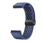 For Huawei Watch GT 6 Pro Holes Magnetic Folding Black Clasp Silicone Watch Band(Blue) - 2