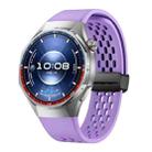 For Huawei Watch GT 6 Pro Holes Magnetic Folding Black Clasp Silicone Watch Band(Lilac Purple) - 1