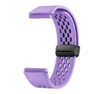 For Huawei Watch GT 6 Pro Holes Magnetic Folding Black Clasp Silicone Watch Band(Lilac Purple) - 2