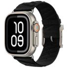 For Apple Watch 42mm / 41mm / 40mm / 38mm Style H Twill Nylon Watch Band(Black) - 1