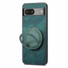 For Google Pixel 7 Retro Leather Rotation Round Holder Phone Case(Green) - 3