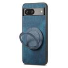 For Google Pixel 7a Retro Leather Rotation Round Holder Phone Case(Blue) - 3