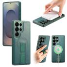 For Samsung Galaxy S25 Ultra 5G CaseNeo Finger Grip Strap MagSafe Back Phone Case(Green) - 1