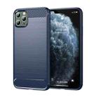 For iPhone 11 Pro Brushed Texture Carbon Fiber TPU Phone Case(Blue) - 1