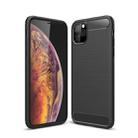 For iPhone 11 Pro Max Brushed Texture Carbon Fiber TPU Case for  iPhone 11 Pro Max(Black) - 1