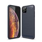 For iPhone 11 Pro Max Brushed Texture Carbon Fiber TPU Case for  iPhone 11 Pro Max(Navy Blue) - 1