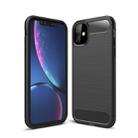 For iPhone 11 Brushed Texture Carbon Fiber TPU Case (Black) - 1