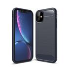 For iPhone 11 Brushed Texture Carbon Fiber TPU Case (Navy Blue) - 1