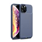 For iPhone 11 Pro Max Carbon Fiber Texture Shockproof TPU Case (Blue) - 1