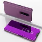 Electroplating Mirror Horizontal Flip Leather Case for OPPO Reno with Holder(Purple) - 1