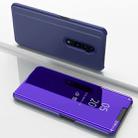 Electroplating Mirror Horizontal Flip Leather Case for OPPO Reno with Holder(Violet blue) - 1