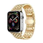 Dragon Grain Solid Stainless Steel Wrist Strap Watch Band for Apple Watch Series 3 & 2 & 1 38mm(Gold) - 1