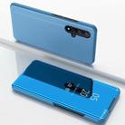 Electroplating Mirror Horizontal Flip Leather Case for Huawei Honor 20 with Holder(Blue) - 1