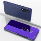 Electroplating Mirror Horizontal Flip Leather Case for Huawei Honor 20 with Holder(Violet blue) - 1