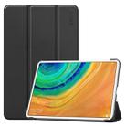 For HUAWEI MatePad Pro 10.8 ENKAY High Quality PU Leather + Plastic Bottom Case with Three-folding Holder(Black) - 1