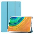 For HUAWEI MatePad Pro 10.8 ENKAY High Quality PU Leather + Plastic Bottom Case with Three-folding Holder(Light Blue) - 1