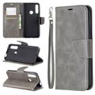 Retro Lambskin Texture Pure Color Horizontal Flip PU Leather Case for  Huawei P Smart  Z, with Holder & Card Slots & Wallet & Lanyard(Grey) - 1