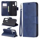 Retro Lambskin Texture Pure Color Horizontal Flip PU Leather Case for  Huawei P Smart  Z, with Holder & Card Slots & Wallet & Lanyard(Blue) - 1