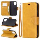 For iPhone 11 Retro Lambskin Texture Pure Color Horizontal Flip PU Leather Case , with Holder & Card Slots & Wallet & Lanyard(Yellow) - 1