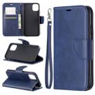 For iPhone 11 Retro Lambskin Texture Pure Color Horizontal Flip PU Leather Case , with Holder & Card Slots & Wallet & Lanyard(Blue) - 1