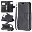 For iPhone 11 Pro Retro Lambskin Texture Pure Color Horizontal Flip PU Leather Case, with Holder & Card Slots & Wallet & Lanyard(Black) - 1