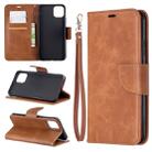 For iPhone 11 Pro Max Retro Lambskin Texture Pure Color Horizontal Flip PU Leather Case, with Holder & Card Slots & Wallet & Lanyard(Brown) - 1