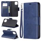 For iPhone 11 Pro Max Retro Lambskin Texture Pure Color Horizontal Flip PU Leather Case, with Holder & Card Slots & Wallet & Lanyard(Blue) - 1