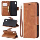 Retro Lambskin Texture Pure Color Horizontal Flip PU Leather Case for Galaxy A10E, with Holder & Card Slots & Wallet & Lanyard(Brown) - 1