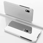 Electroplating Mirror Horizontal Flip Leather Case for Galaxy A10E with Holder(Silver) - 1