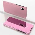 Electroplating Mirror Horizontal Flip Leather Case for Galaxy A10E with Holder(Rose gold) - 1