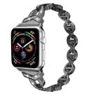 8-shaped VO Diamond-studded Solid Stainless Steel Wrist Strap Watch Band for Apple Watch Series 3 & 2 & 1 38mm(Black) - 1