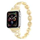 8-shaped VO Diamond-studded Solid Stainless Steel Wrist Strap Watch Band for Apple Watch Series 3 & 2 & 1 38mm(Gold) - 1