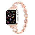 8-shaped VO Diamond-studded Solid Stainless Steel Wrist Strap Watch Band for Apple Watch Series 3 & 2 & 1 38mm(Rose Gold) - 1