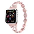 8-shaped VO Diamond-studded Solid Stainless Steel Wrist Strap Watch Band for Apple Watch Series 3 & 2 & 1 38mm(Pink) - 1