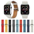 Classic Button Leather Wrist Strap Watch Band for Apple Watch Series 3 & 2 & 1 38mm(White) - 7