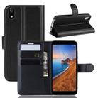 Litchi Texture Horizontal Flip Leather Case for Xiaomi Redmi 7A, with Wallet & Holder & Card Slots(black) - 1