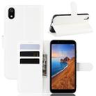 Litchi Texture Horizontal Flip Leather Case for Xiaomi Redmi 7A, with Wallet & Holder & Card Slots(white) - 1