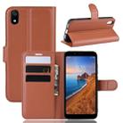 Litchi Texture Horizontal Flip Leather Case for Xiaomi Redmi 7A, with Wallet & Holder & Card Slots(Brown) - 1