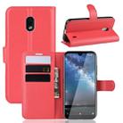 Litchi Texture Horizontal Flip Leather Case for Nokia 2.2, with Wallet & Holder & Card Slots(red) - 1