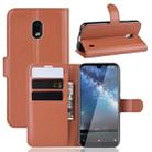 Litchi Texture Horizontal Flip Leather Case for Nokia 2.2, with Wallet & Holder & Card Slots(Brown) - 1