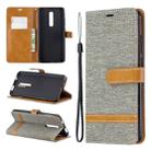 Color Matching Denim Texture Leather Case for Xiaomi Redmi K20 & K20 Pro, with Holder & Card Slots & Wallet & Lanyard(Gray) - 1