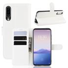 Litchi Texture Horizontal Flip Leather Case for MEIZU 16XS, with Wallet & Holder & Card Slots(white) - 1