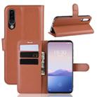 Litchi Texture Horizontal Flip Leather Case for MEIZU 16XS, with Wallet & Holder & Card Slots(Brown) - 1