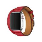 For Apple Watch 3 / 2 / 1 Generation 38mm Universal Leather Double-loop Watch Band(red) - 6