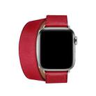 For Apple Watch 3 / 2 / 1 Generation 38mm Universal Leather Double-loop Watch Band(red) - 7