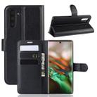 Litchi Texture Horizontal Flip Leather Case for Galaxy Note 10, with Wallet & Holder & Card Slots(black) - 1