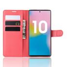 Litchi Texture Horizontal Flip Leather Case for Galaxy Note 10 Pro, with Wallet & Holder & Card Slots(red) - 9