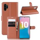 Litchi Texture Horizontal Flip Leather Case for Galaxy Note 10 Pro, with Wallet & Holder & Card Slots(Brown) - 1